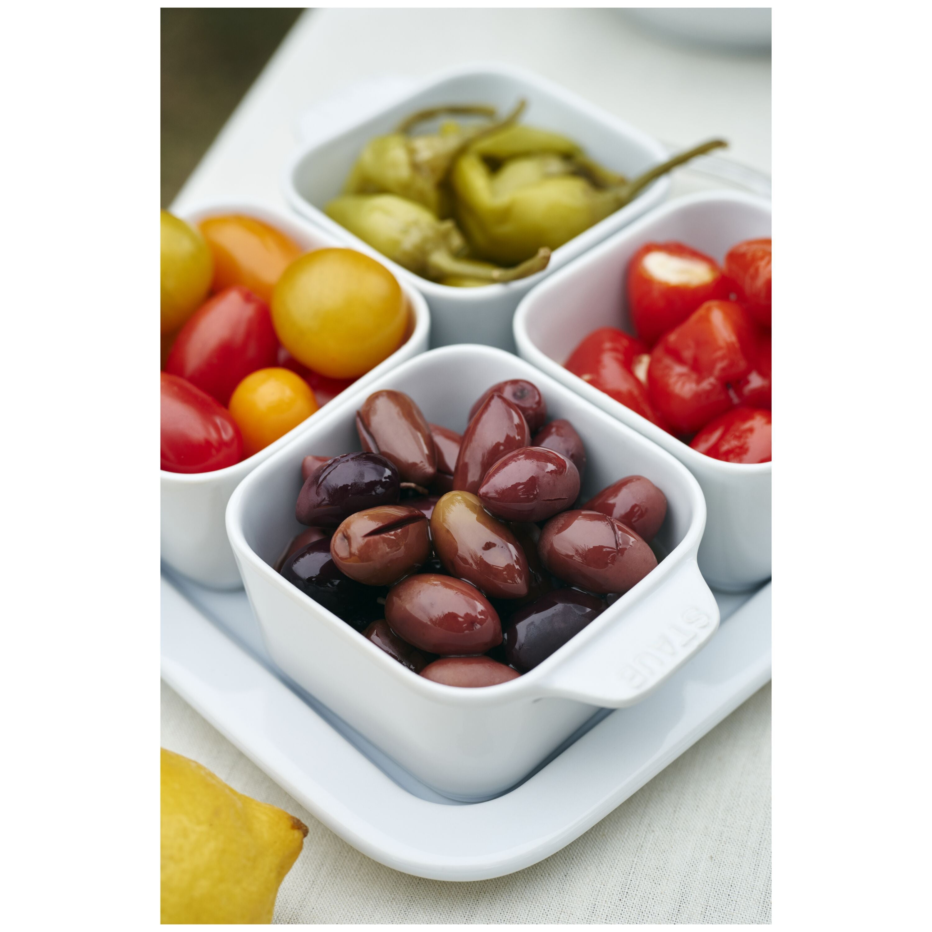 STAUB Ceramique 5 Piece Ceramic Appetiser Set, Pure-White