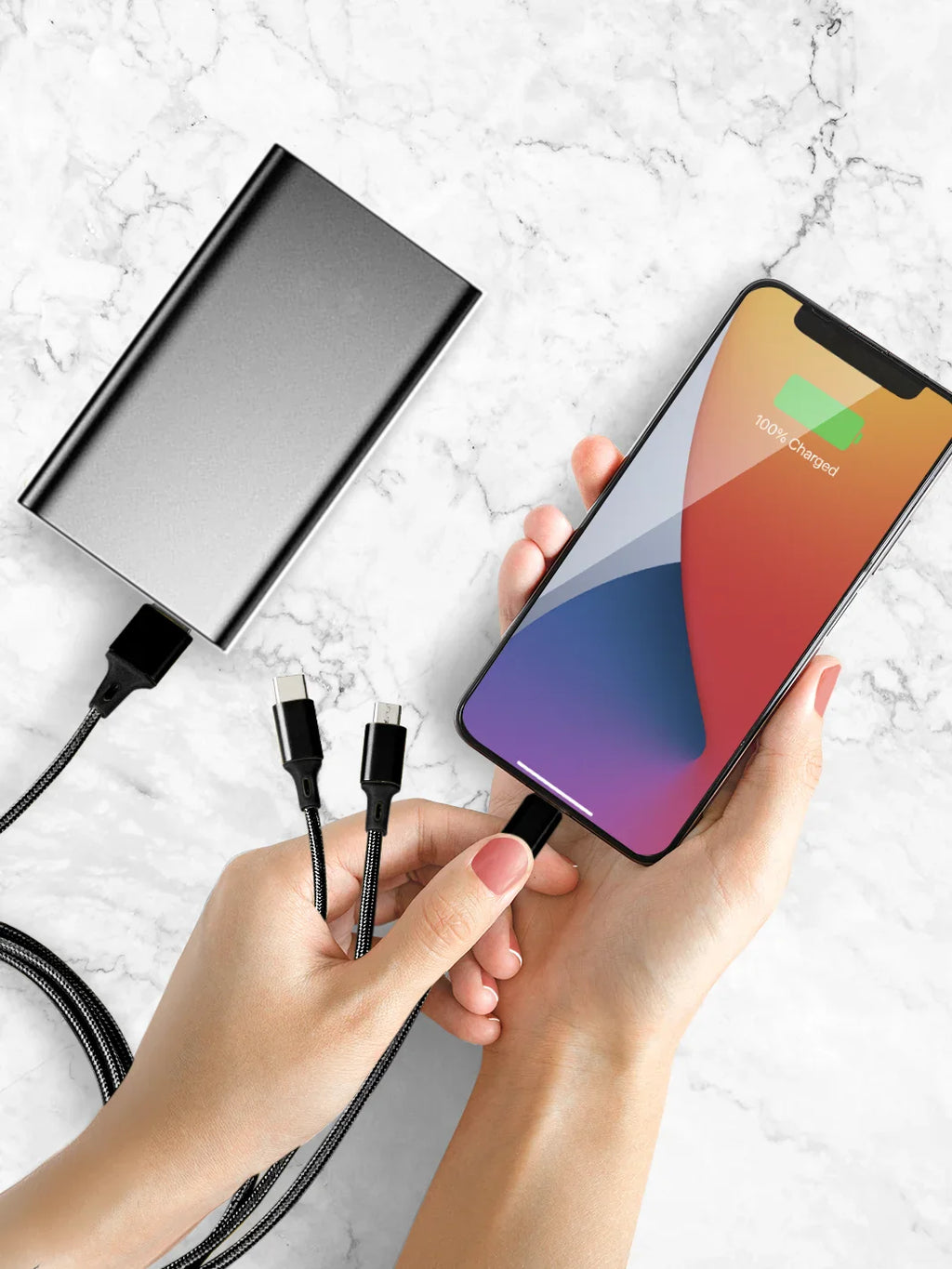 Black 3-in-1 Charging Cable (USB A)