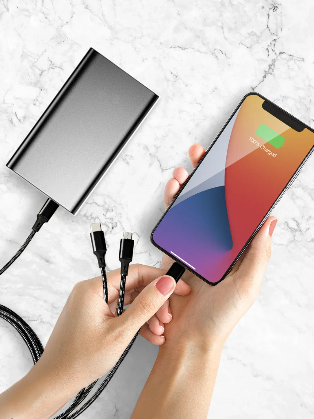 USB-C Black 3-in-1 Charging Cable