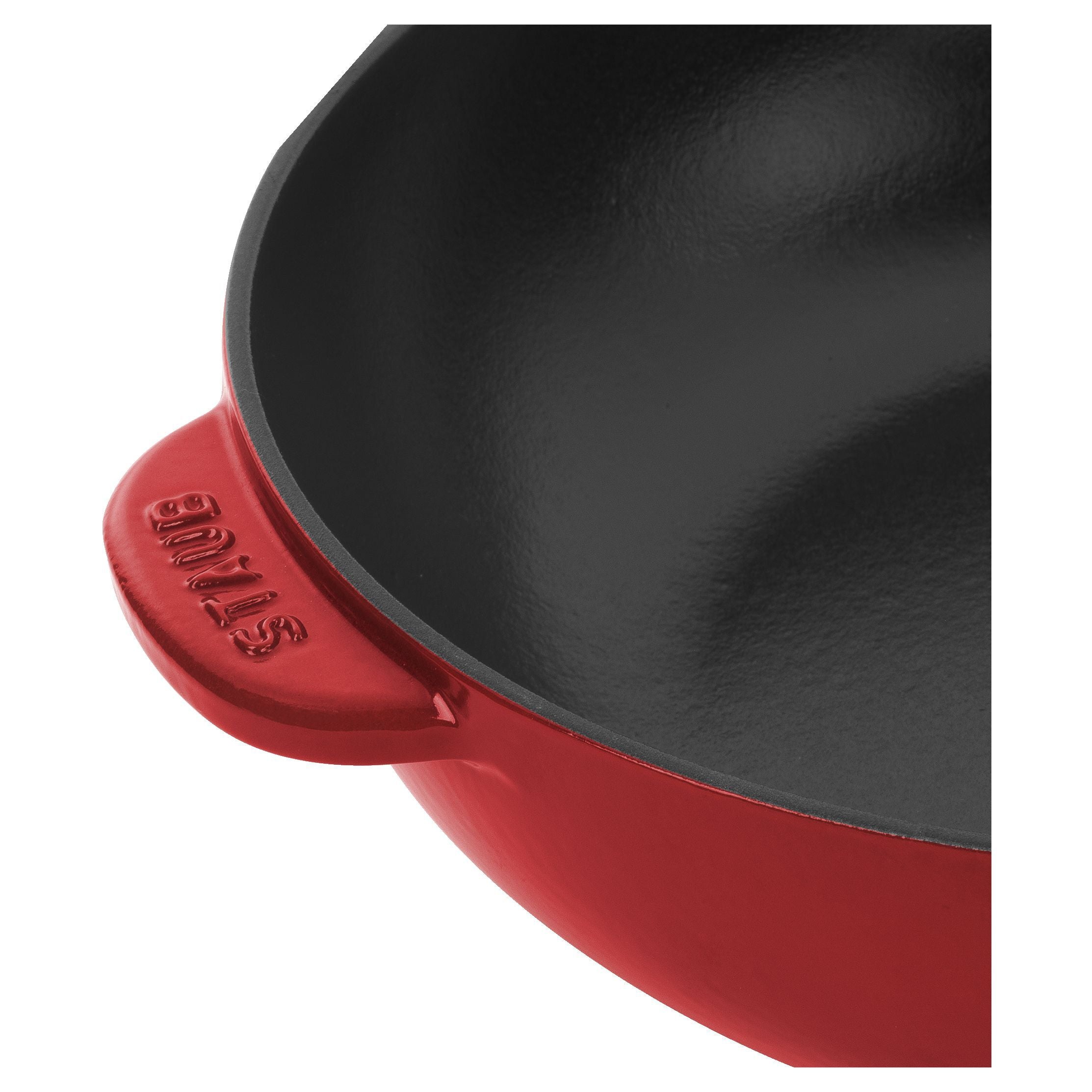 STAUB Pans 26 cm / 10 inch Cast Iron Daily Pan With Glass Lid, Cherry