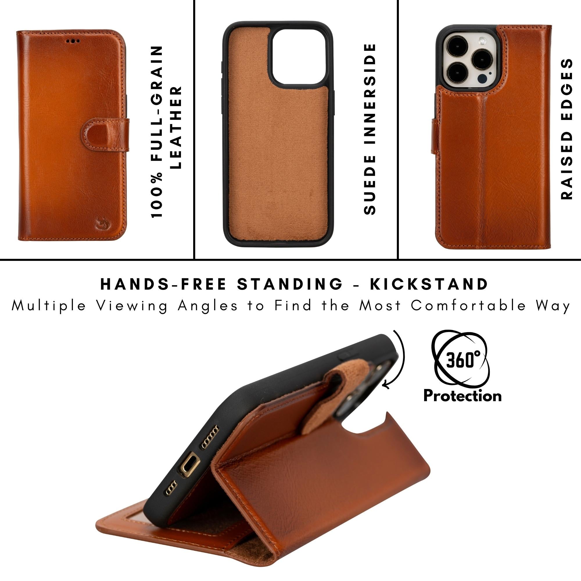 Casper iPhone 14 Series Detachable Leather Wallet Case