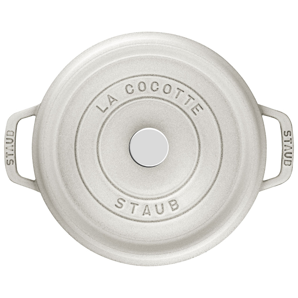 STAUB La Cocotte 3.7 L Cast Iron Round Cocotte, White Truffle