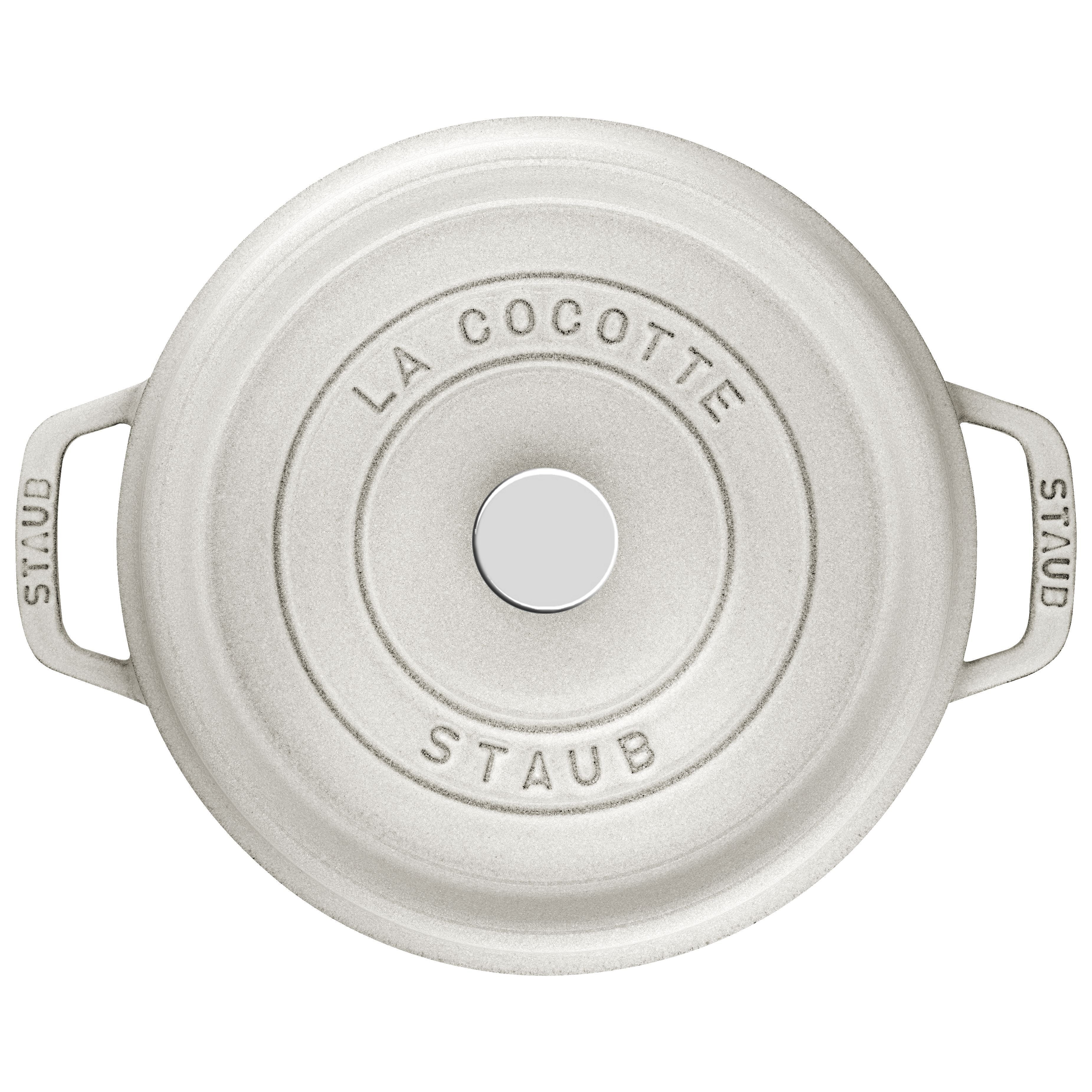 STAUB La Cocotte 3.7 L Cast Iron Round Cocotte, White Truffle