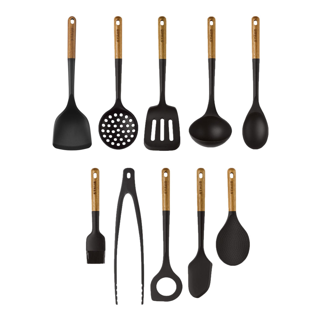 STAUB 10 Piece Silicone Kitchen Gadgets Sets, Black