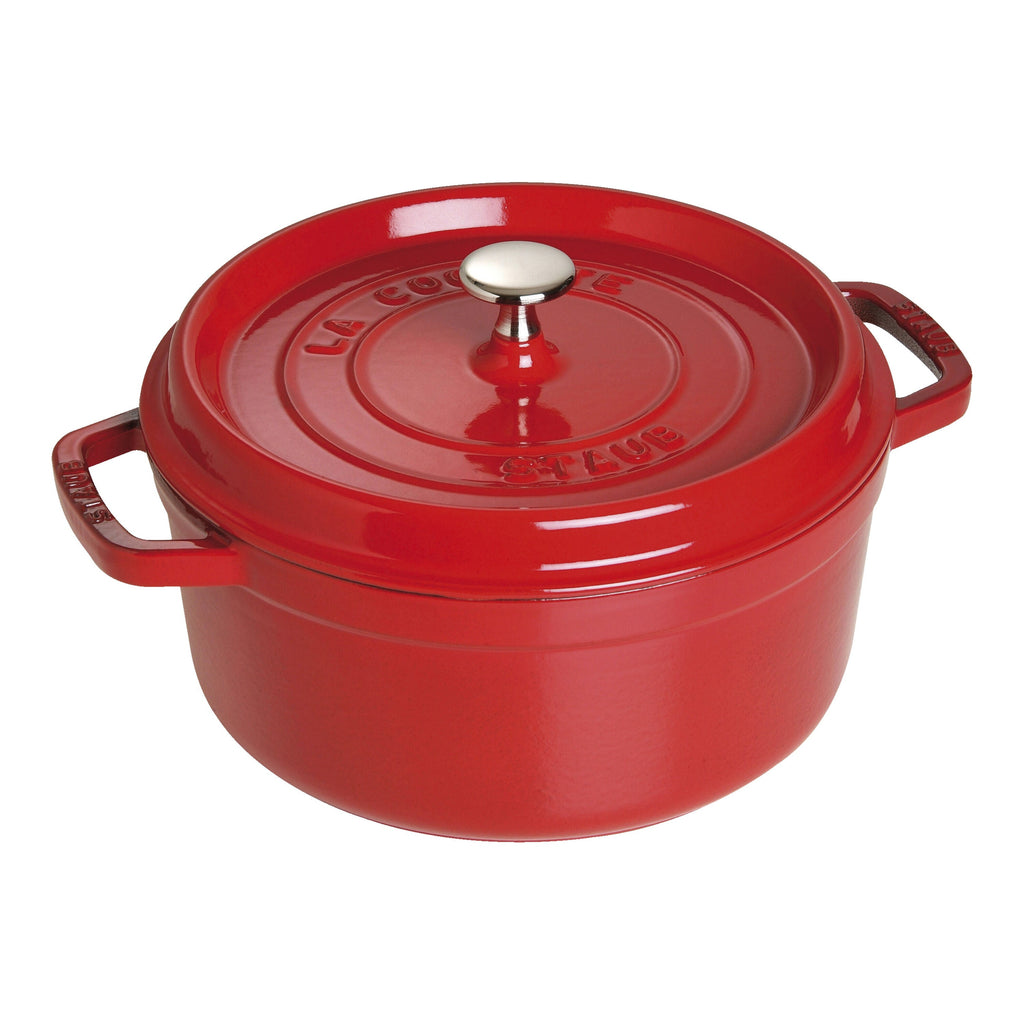 STAUB La Cocotte 3.7 L Cast Iron Round Cocotte, Cherry