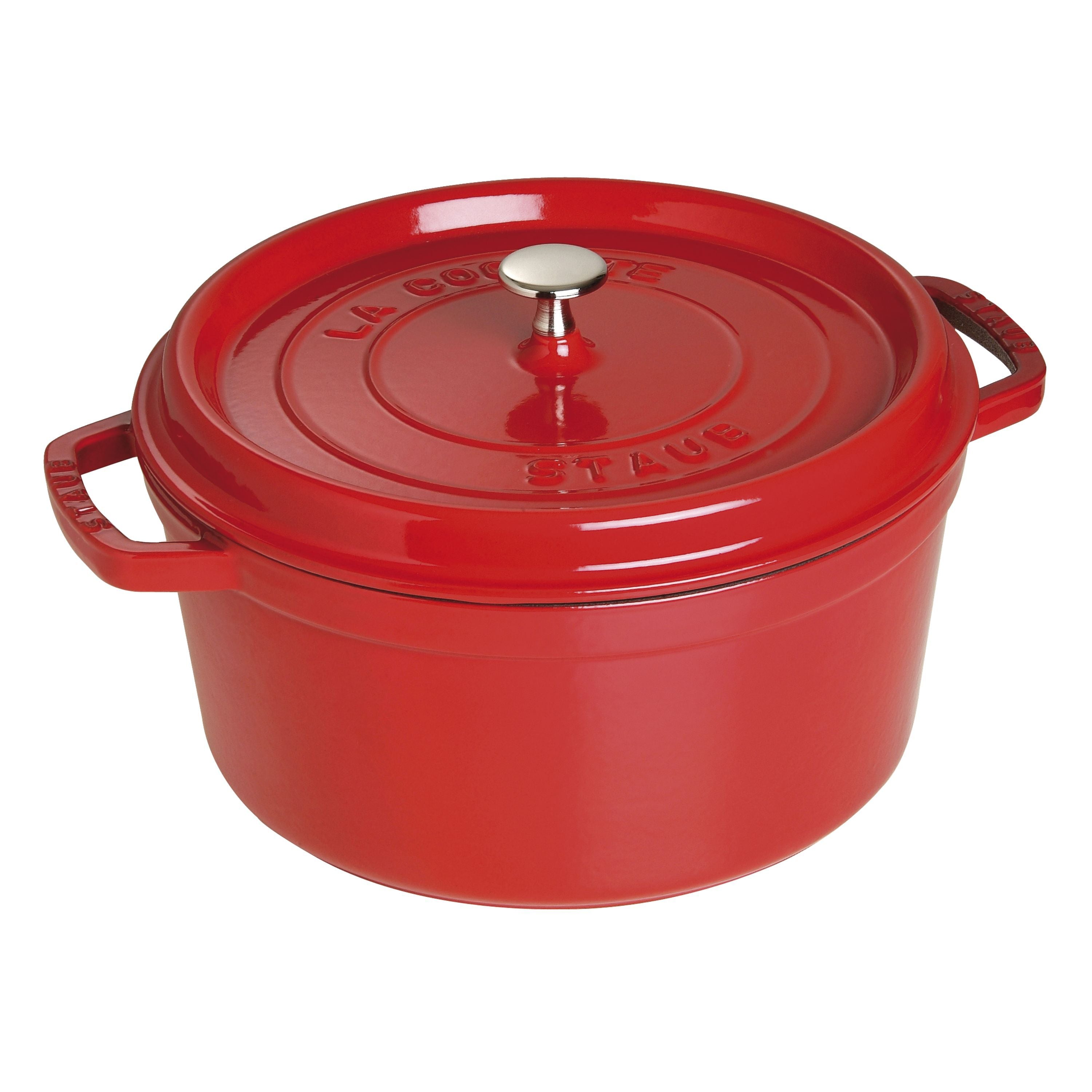 STAUB La Cocotte 6.75 L Cast Iron Round Cocotte, Cherry