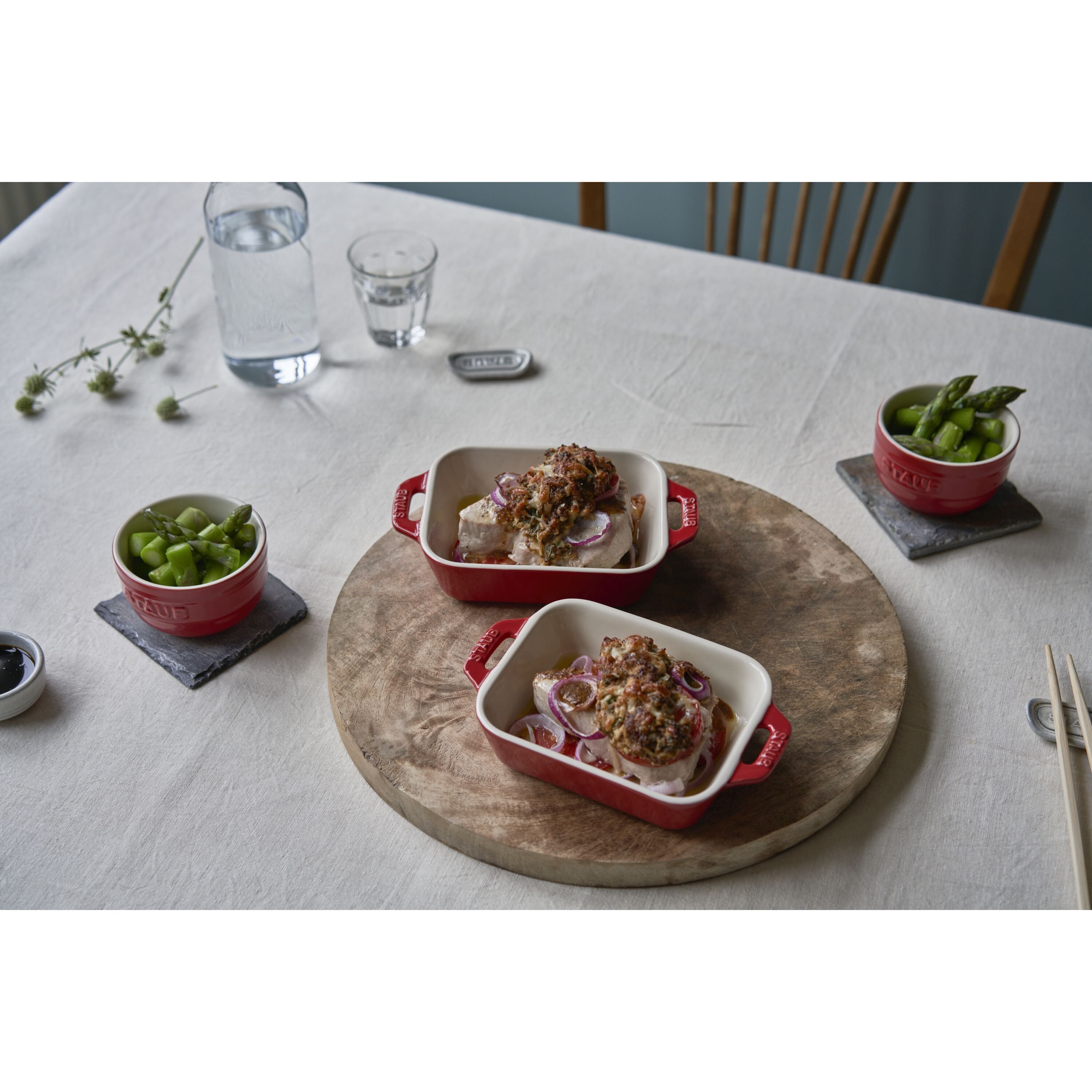 STAUB Ceramique 400 ml Ceramic Rectangular Oven Dish, Cherry