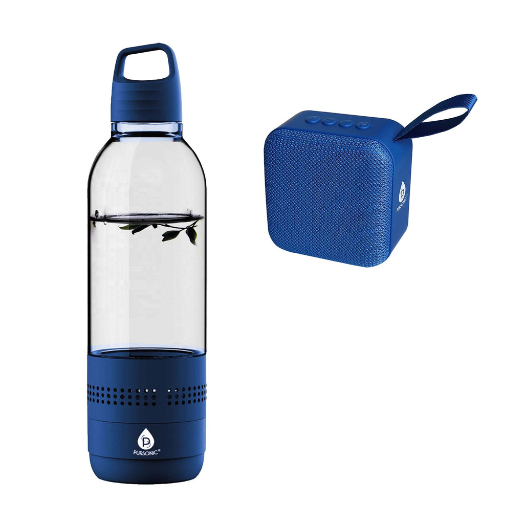 Pursonic Wireless Hydration & Sound Bundle – 2-in-1 Water Bottle Speaker & Portable Wireless Speaker