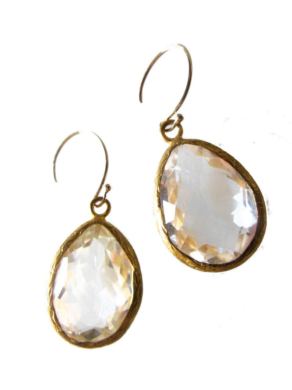 Clear Crystal Drop Earrings.