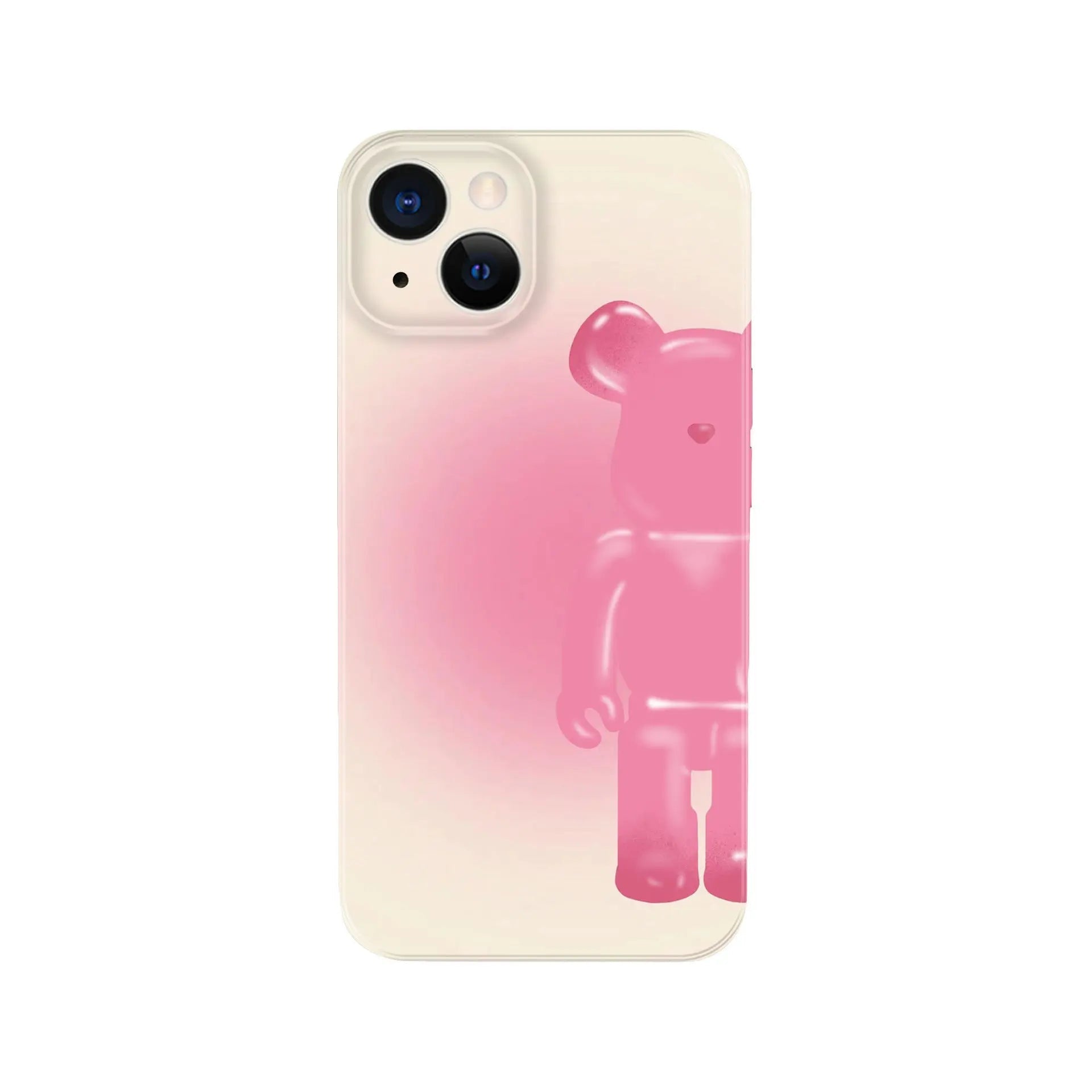 Smudged pink yellow blue bear suitable for Apple iPhone13pro max anti-fall 11/12 mobile phone shell xsmax/xr tide