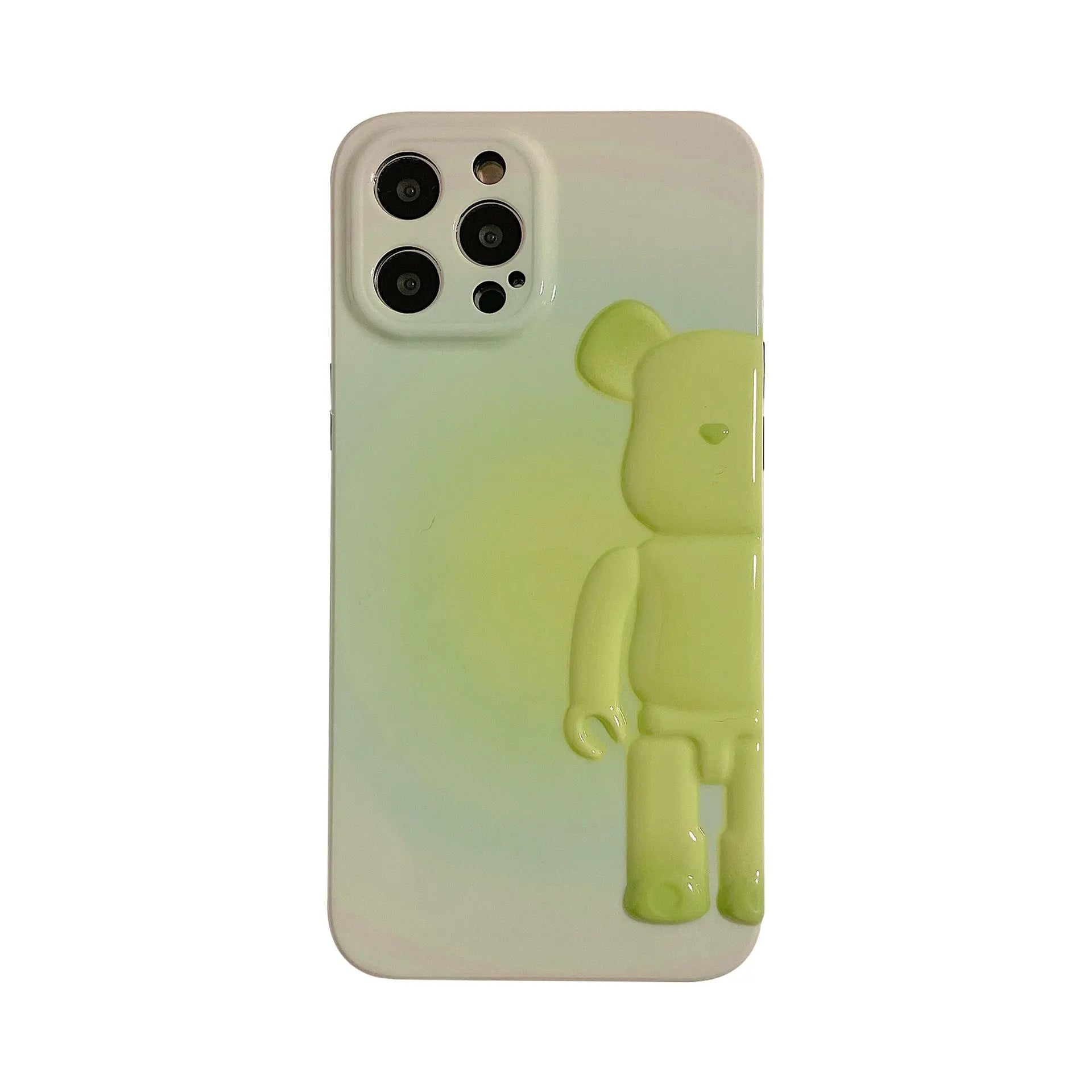 Smudged pink yellow blue bear suitable for Apple iPhone13pro max anti-fall 11/12 mobile phone shell xsmax/xr tide