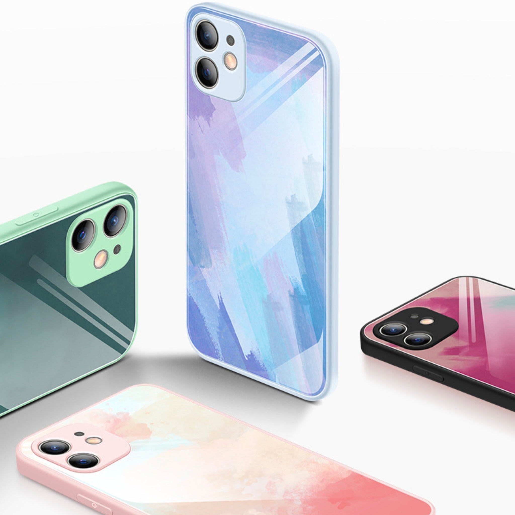 Temepoint Tempered Liquid Thin Glass iPhone Case with Lens protection Style 2