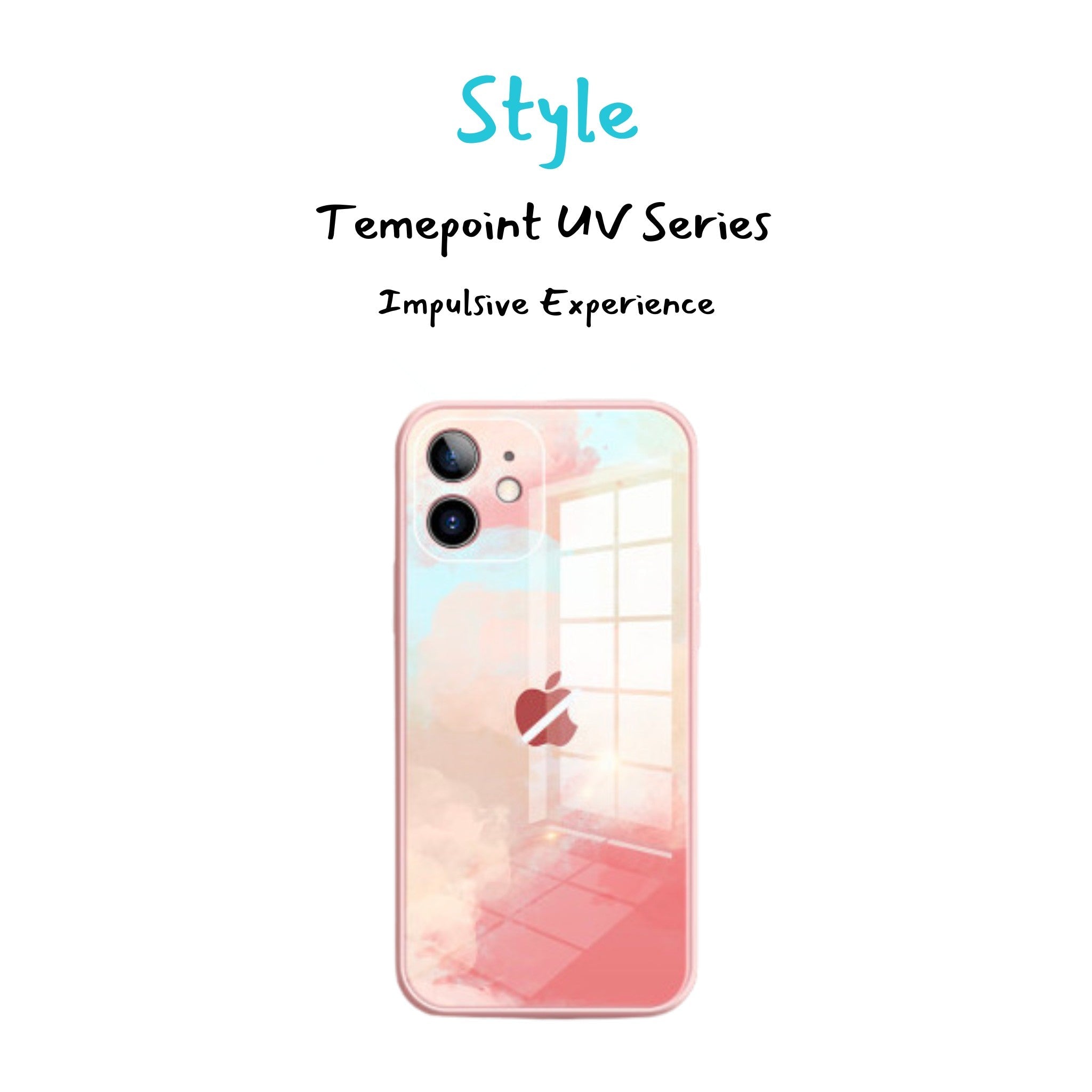 Temepoint Tempered Liquid Thin Glass iPhone Case with Lens protection Style 2