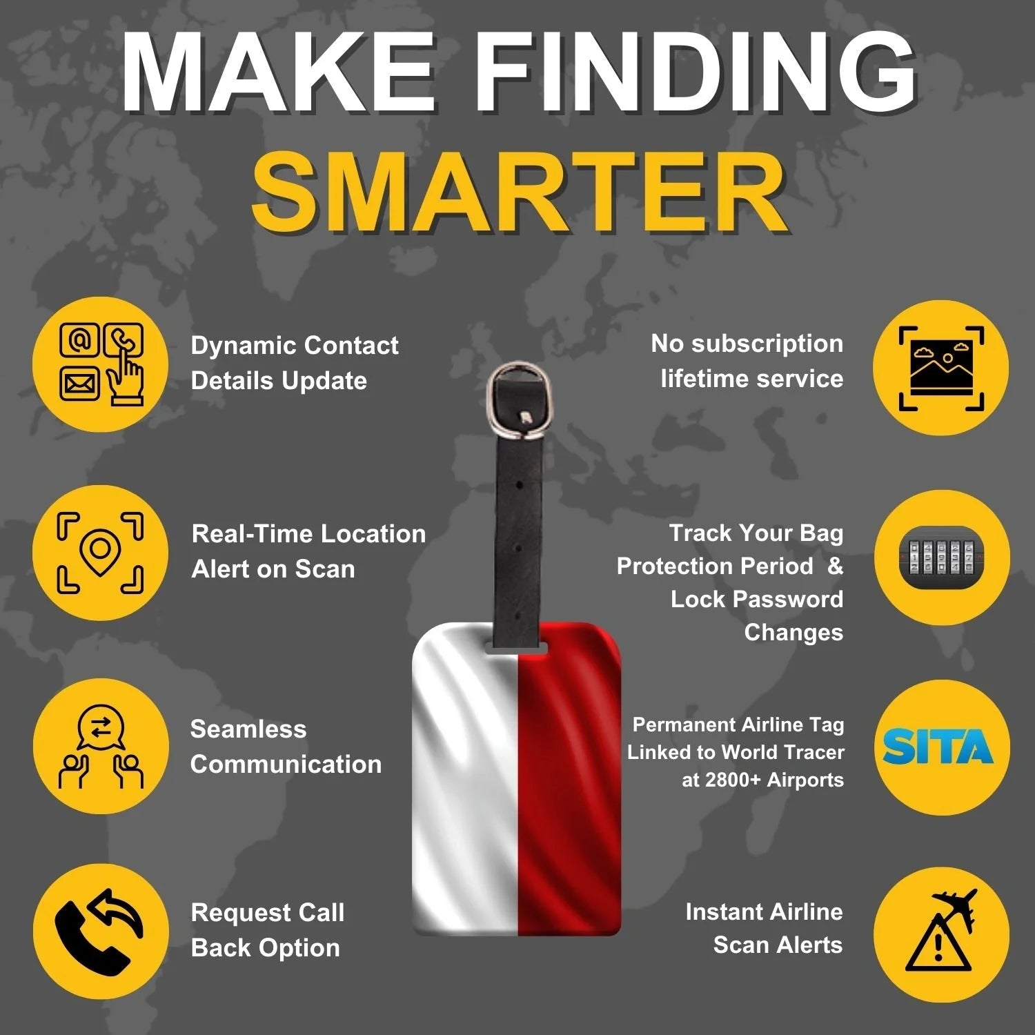 Smart Bag Security Tag - Monaco [Pack 2]