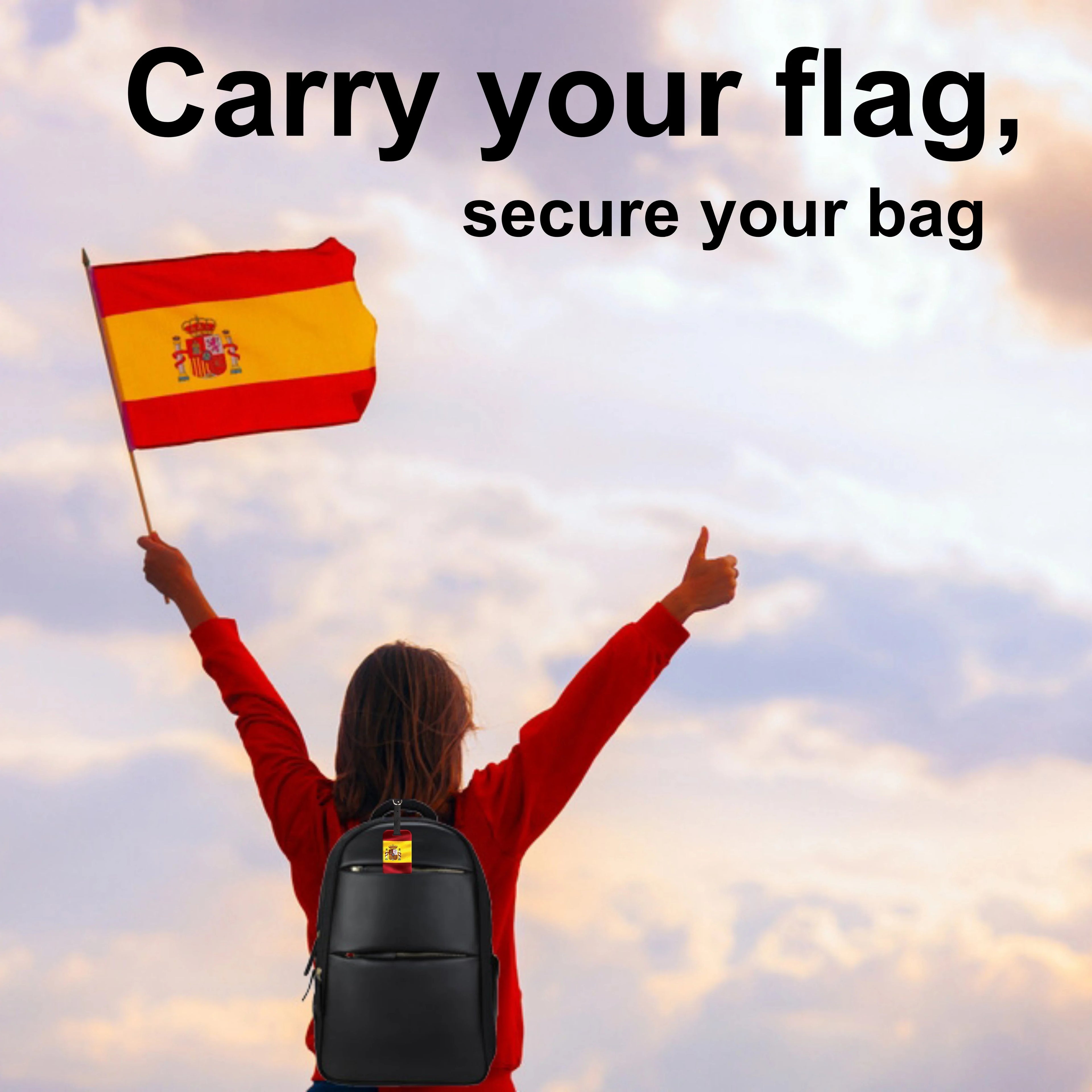 Smart Bag Security Tag - Spain Flag [Pack 2]
